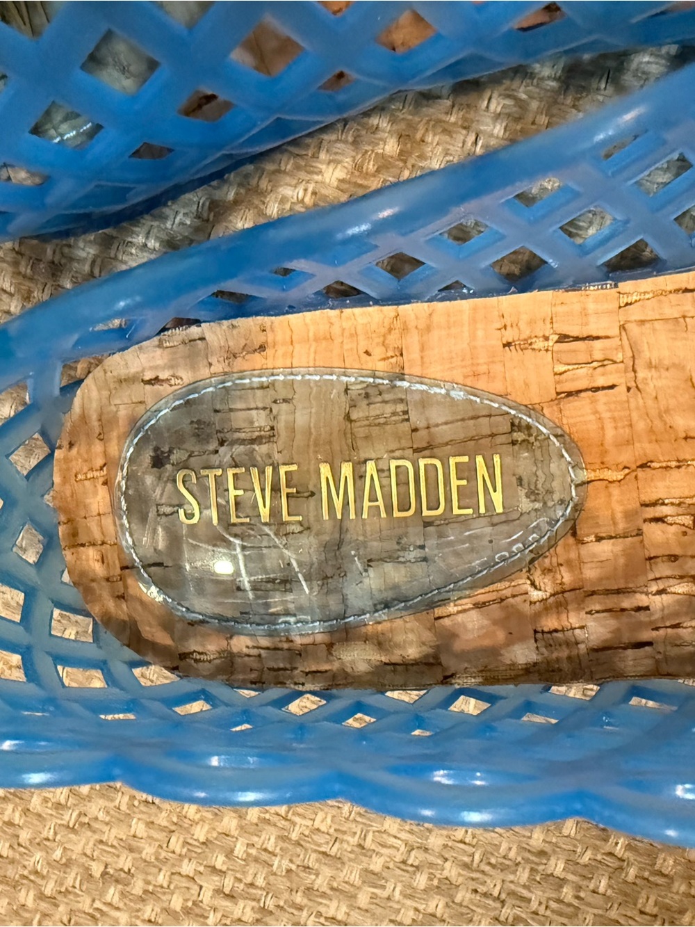 Steve Madden Blue Jelly Flats with Cork Insole